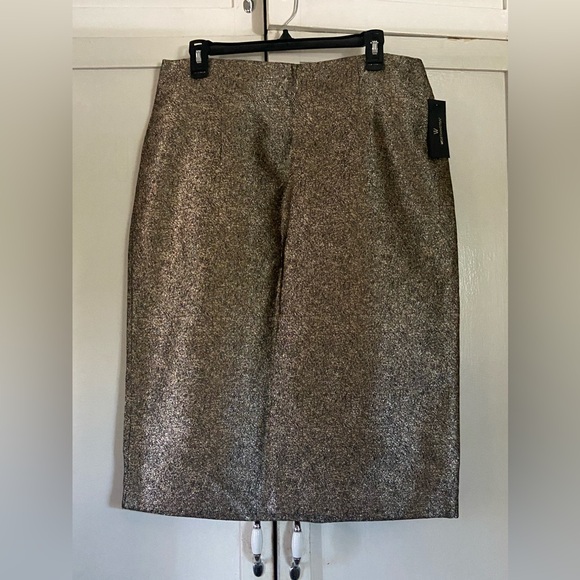 Worthington gold metallic pencil skirt size - Picture 2 of 5